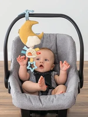 Itzy Ritzy   Musical Pull-Down Toy  Bitzy Notes Toy Attaches to Car Seat or Stroller & Plays a Soothing Melody  Moon - music box toy, bitzy notes