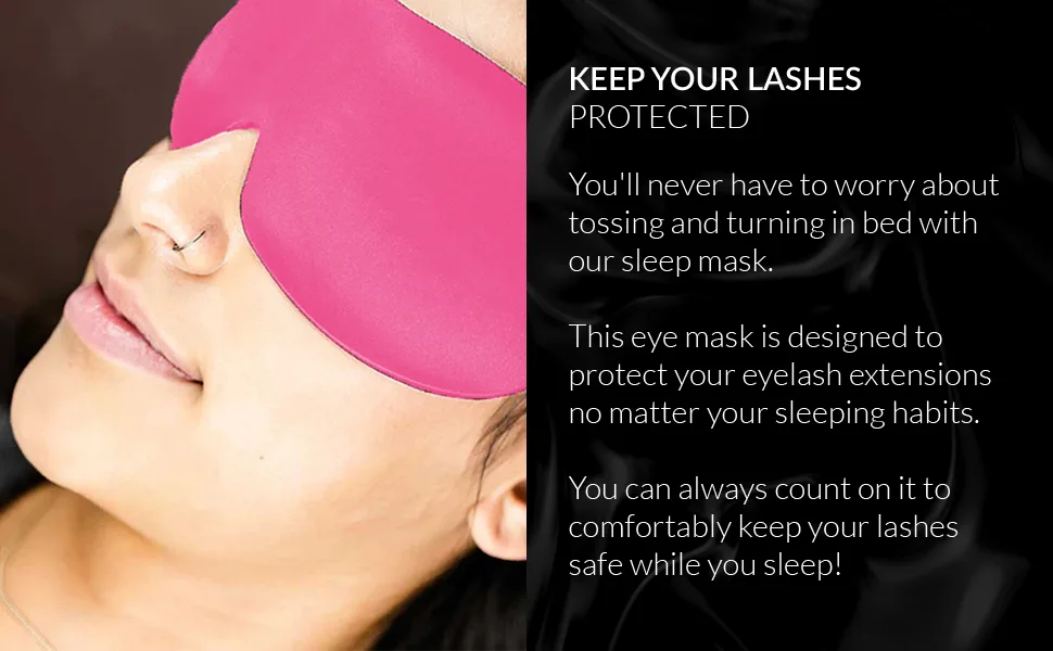 Lash Affair 3D Eye Mask for Sleeping Eyelash Extensions  Lash Protector Cupped Molded Night Sleep Mask  Contoured Mask Eye Cover  Comfortable and Lightweight  Pink - Sleeping Eye Mask