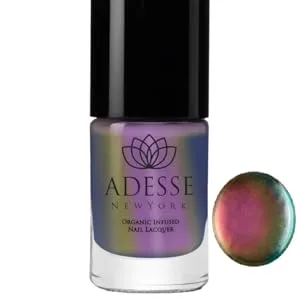 Adesse New York Organic Infused Multi-Tasking Base & Top Coat Duo Nail Treatment | Smoothing Base Coat & Diamond Shine Top Coat - Chrome nail polish