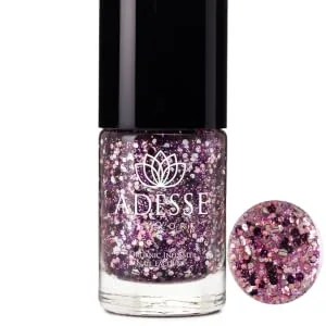 Adesse New York Organic Infused Multi-Tasking Base & Top Coat Duo Nail Treatment | Smoothing Base Coat & Diamond Shine Top Coat - Glitter nail polish