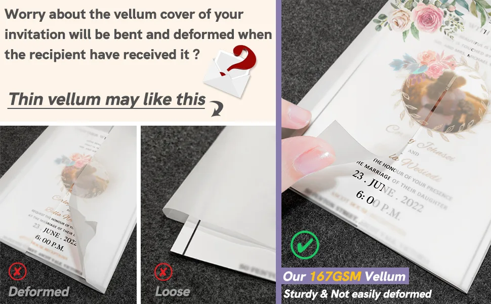 Thick Translucent Vellum Paper  Oplymio 90 Sheets 167GSM 8.5 x 11 inches Printable Vellum Paper for Invitations  Wedding  Junk Journal  Planner - Translucent Vellum Paper, Translucent Printable Vellum Paper