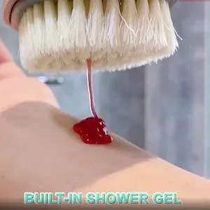 Long Handle Bath Massage Cleaning Brush with Soap Dispenser  Long Handle Liquid Bath Brush(Grey) - Long Handle Bath Massage Cleaning Brush