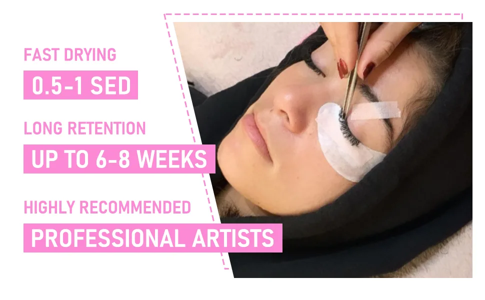 VEYES INC Eyelash Extension Glue - 0.5-1 Sec Drying (0.17fl.oz / 5ml)/Up to 8 Weeks Retention/Black Adhesive for Professional Use Only - lash extension glue