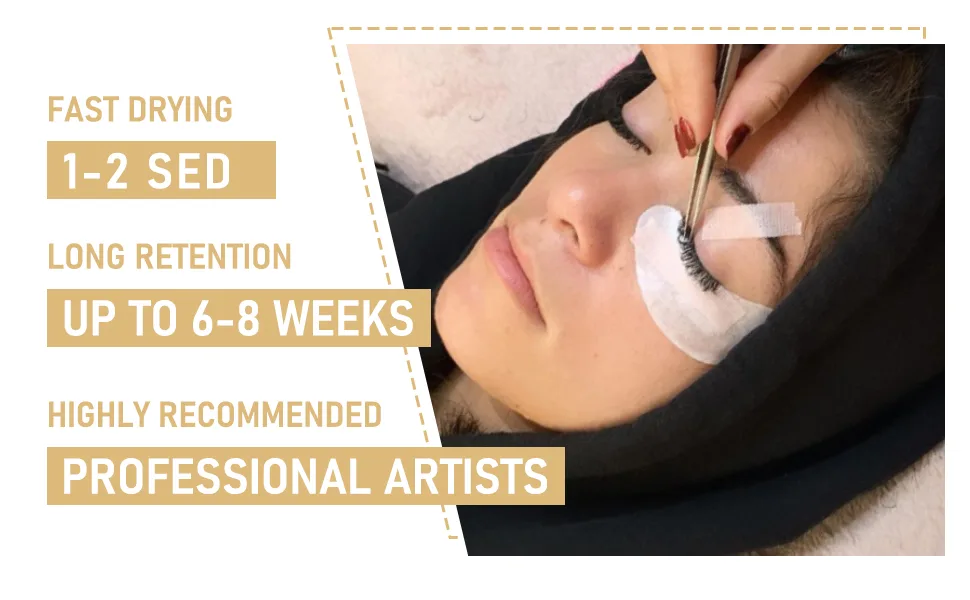 VEYES INC Lash Glue 5 ML 1-2 Sec Drying Time 8 Weeks Bonding Eyelash Extension Glue Black Adhesive for Professional Use Only - lash extension glue