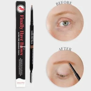 Finally Have Brows - Ultra Fine Redhead Pencil - redhead pencil showing the before and after