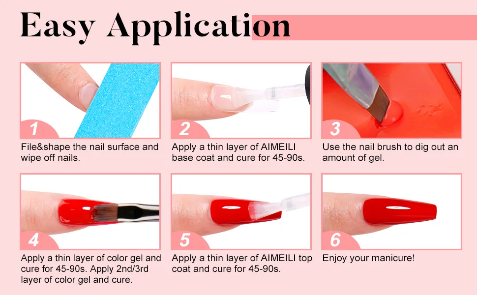 AIMEILI Hema Free Solid Gel Nail Polish 12 Colours Solid Nail Gel UV LED Soak Off White Pink Solid Cream Gel Polish Set 2 KIT002 - gel manicure kit