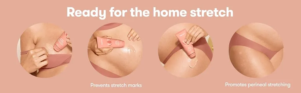 Frida Mom Stretch Prep Balm - Moisturizer for Pregnancy Stretch Marks & Perineal Massages - 2.5 oz - ready for the home stretch