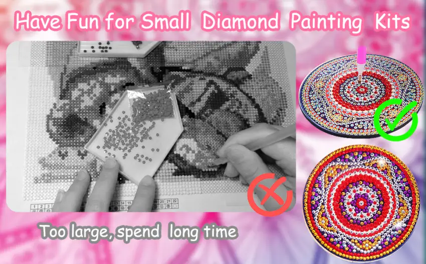 BSRESIN 8 Pcs Coasters with Holder  Mandala DIY Diamond Art Crafts for Adults  Small Diamond Painting Kits Accessories - diamond art