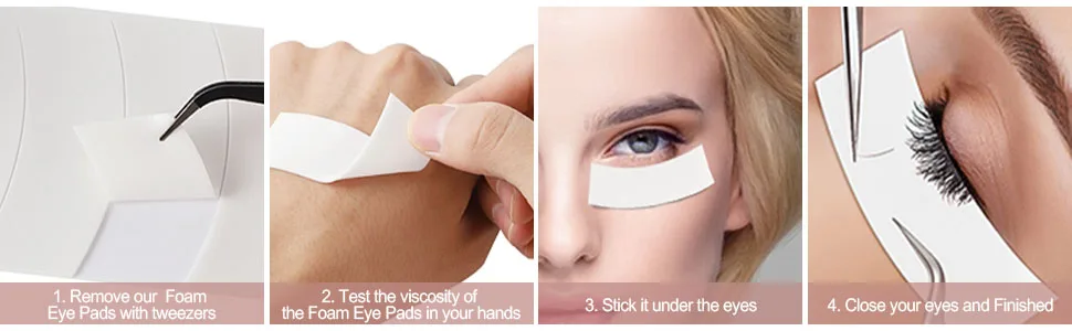 240Pcs Foam Eye Pads for Eyelash Extensions  Pre Cut Foam Tape Under Eye Pads Lash Extension Supplies Easy to Tear Waterproof - product information 2