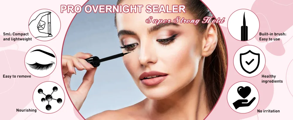 Lash Clusters Overnighter Sealer for Cluster Lashes DIY Extension Overnight Extend Wear Up to 14 Days Long Lasting Easy Remove 5ml Black 5 ml Overnight Sealer - seal
