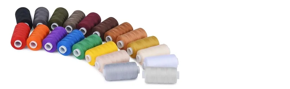Simthread All Purpose Thread Polyester 400 Yards (1 White 1 Black) - Simthread all purpose thread polyester 30wt
