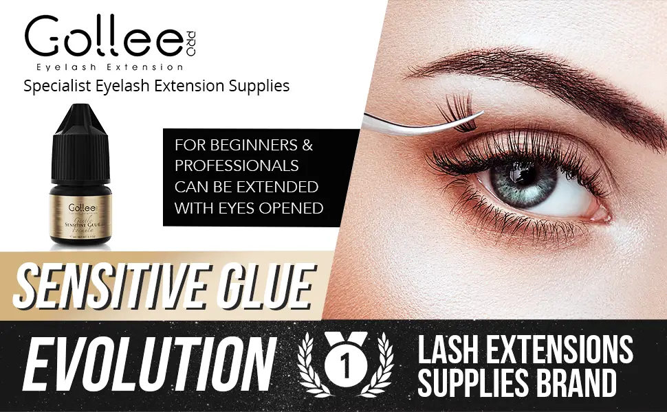 DIY Cluster Lash Glue Eyelash Extension Glue 3-4 Sec Drying/(0.1fl.oz / 3ml)/Low Humidity Eyelash Glue for Sensitive Eyes - D01-3