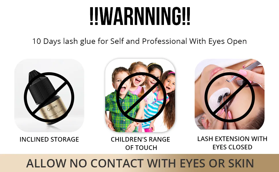 DIY Cluster Lash Glue Eyelash Extension Glue 3-4 Sec Drying/(0.1fl.oz / 3ml)/Low Humidity Eyelash Glue for Sensitive Eyes - D01-4