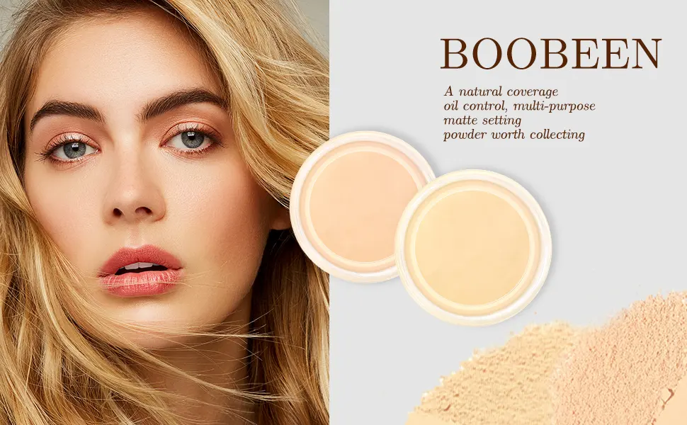 Boobeen Face Powder Compact - Pressed Powder Foundation Makeup  Matte Setting Powder with Puff  Long-Lasting Flawless Base Makeup 03 - face powder setting powder foundation makeup foundation powder compact pressed powder compact