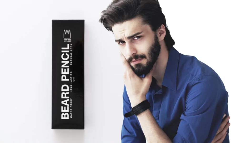 ecomlab Kit filler for beard  waterproof  long lasting coverage and natural finish for beard  mustache and eyebrows  micro tip for soft application  bristle brush included  barbershop accessories. (Black) - product information 4