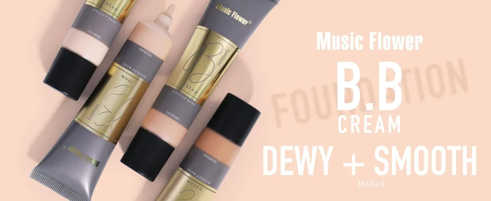 Music Flower Liquid Foundation Makeup  Cream Matte Lightweight Flawless Finish Waterproof Makeup Base Foundation  Natural Long Lasting Full Coverage Make Up Look  1.23 Fl Oz (35g) - Wheat - Liquid Foundation