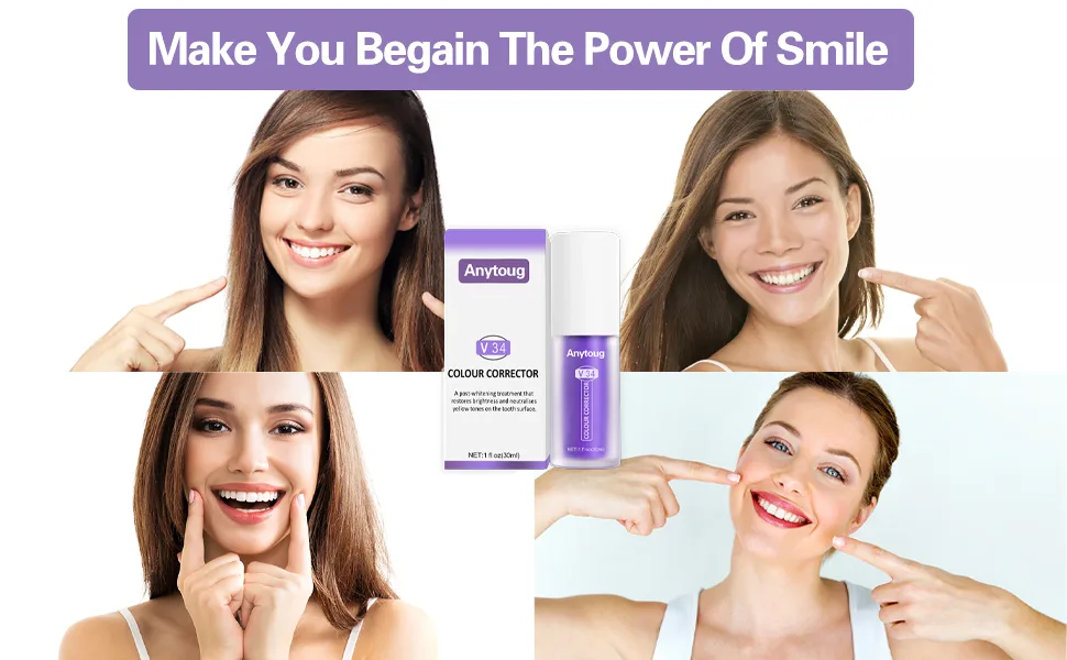 Whitening Toothpaste Purple Toothpaste for Teeth Whitening Colour Corrector Toothpaste Toothpaste Whitening V34 Toothpaste Remove Stains Improves Teeth Brightness and Reduce Yellowing - product information 6