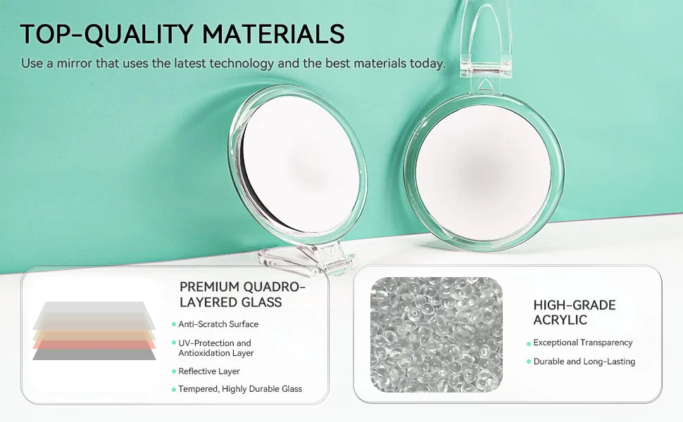 25X Magnifying Mirror Set  25X/1X Double-Sided Hand Held Magnified Mirror & 10X Magnifying Mirror Suction Cup Perfect for Precise Makeup Applications & Blackhead/Blemish Removal Handle B 5IN Silver B - Magnifying mirror 25x, it