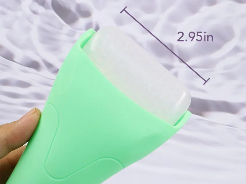 BAIMEI Ice Roller for Face and Gua Sha Facial Tools  Ice Face Roller Reduces Puffiness Migraine Pain Relief-Green - big face ice roller