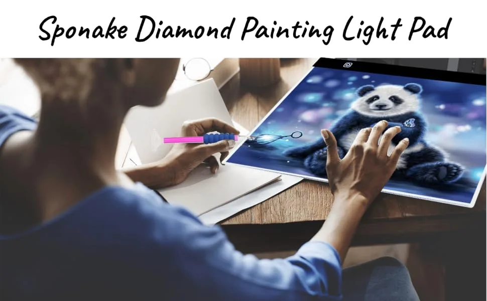 A3S Light Pad for Diamond Painting - Sponake Light Board Tracing with 3 Level Brightness Apply to 5D Diamonds Art | Craft | Weeding Vinyl | Sketching | Animation - Sponake diamond painting light pad