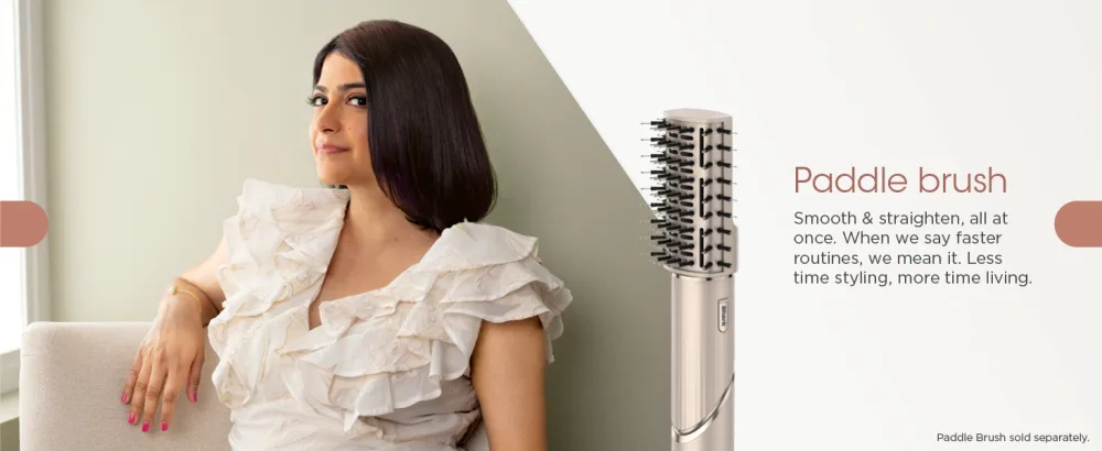 Shark HD435 FlexStyle Air Styling & Drying System  Powerful Hair Blow Dryer & Multi-Styler with Auto-Wrap Curlers  Curl-Defining Diffuser  Oval Brush  & Concentrator Attachment  Stone - Paddle brush Smooth & straighten, all at once. When we say faster routines