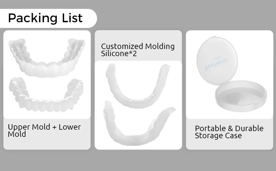 Anjetan Teeth Whitening Trays - Thin Moldable Mouth Trays Form Perfectly to Each Tooth - Teeth Veneers