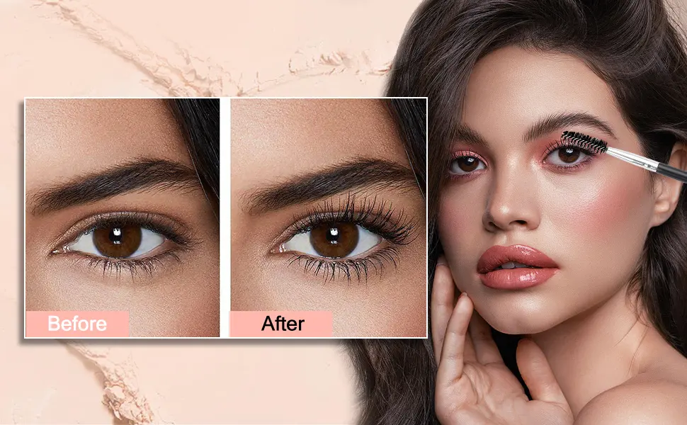 2pcs 3 Head Eyebrow Eyelash Shaper Eyelash Comb Double Head Brush Makeup Grooming Tool Cosmetic with 3 Different Spoolie Brushes for Separating Lashes  Eliminating Mascara Clumps  Grooming Brows EC-01 2pcs - Mascara brush