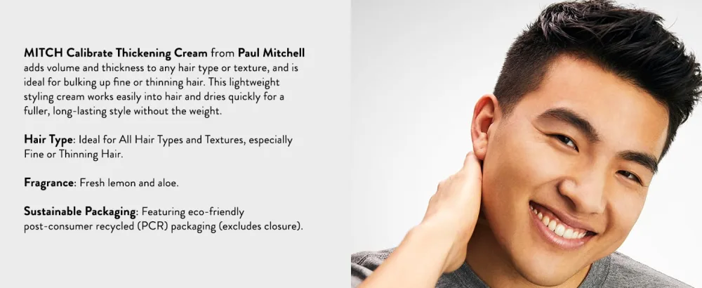 Paul Mitchell MITCH Calibrate Thickening Cream  Medium Hold  Low Shine  For All Hair Types  2.5 fl. oz. - MITCH Calibrate Thickening Cream