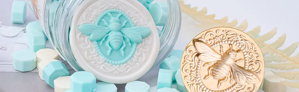 Bee Wax Seal Stamp 3D Embossed Bee Stamp Sealing Kit for Wedding Letter Invitation Sealing DIY Decoration Bee01 - bee stamp
