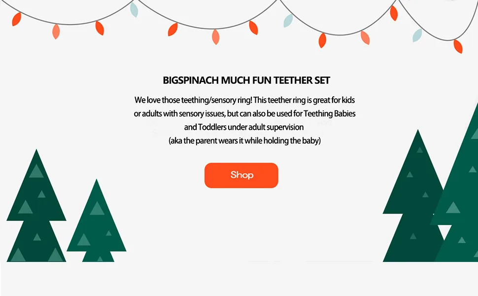 BIGSPINACH Christmas Silicone Teether with Candy Chocolate Ring - christmas gifts for babies first christmas baby girl babys first christmas gifts babies
