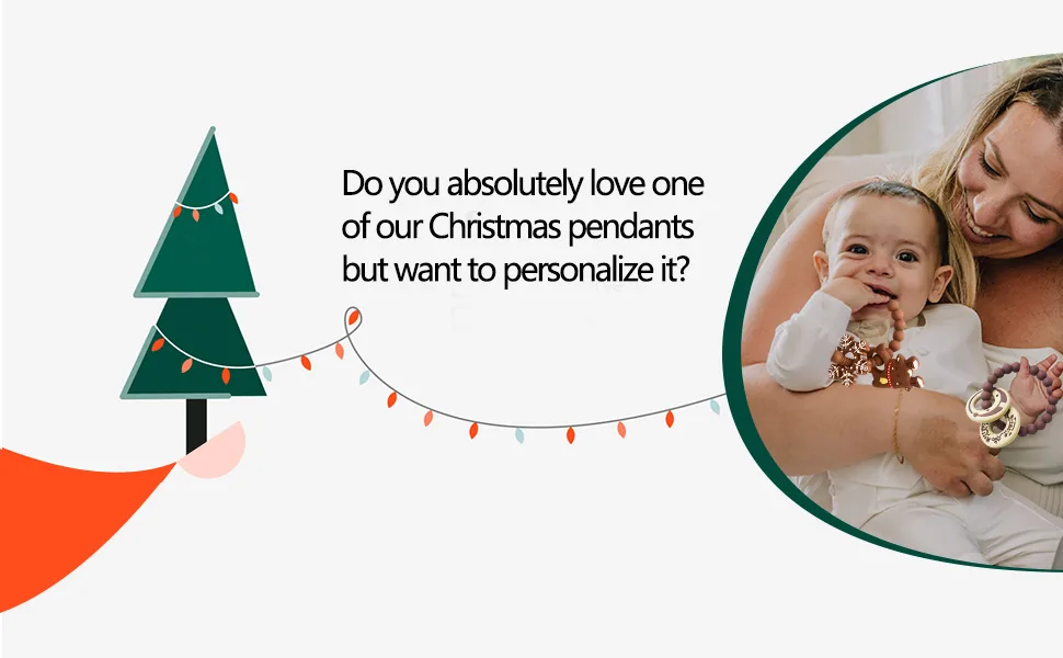 BIGSPINACH Christmas Silicone Teether with Candy Chocolate Ring - christmas teether christmas baby toys christmas teether baby baby christmas gifts