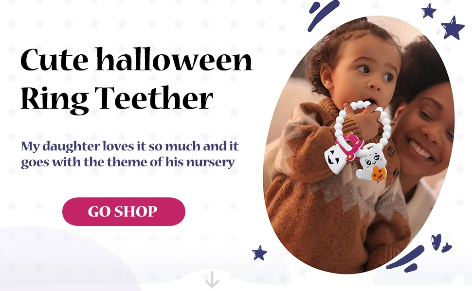 BIGSPINACH Ghost Teether and Cute Ghouls Ring Teether Halloween Activities for Toddlers  Preschoolers & Older Kids - my first halloween baby boy outfit baby halloween outfit baby boy halloween outfit baby girl