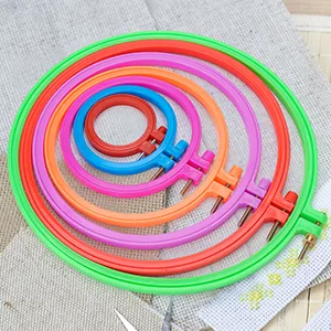 Caydo 7 Pieces Plastic Embroidery Hoops  2.3 inch to 10.2 inch Circle Cross Stitch Hoops for Embroidery and Cross Stitch (Multicolor) - Embroidery Hoops
