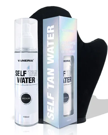 VANERIA Self Tan Lotion  Light Brown/Medium Brown/Dark Brown Sunless Self Tanner  Light  Hydrating Sunless Tanning Lotion  Vegan and Cruelty Free. 200ml (Dark) - self tanning water tanning mist spray