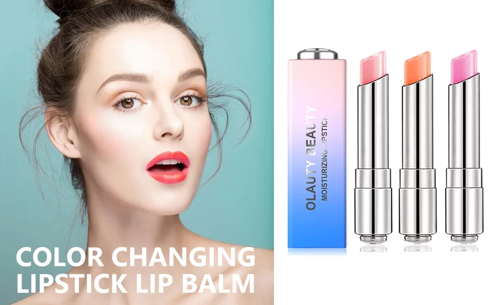 Deepmind 3 Pcs Crystal Jelly Lipstick Magic Lip Color Changing Lip Balm PH Clear Temperature Color Changing Lipstick Long Lasting Nutritious Moisturizing Lip Gloss - product information 1