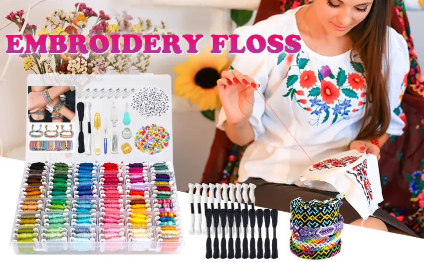 Friendship Bracelet String Kits with Organizer Storage Box  110 Colors Embroidery Floss  800 Beads  52Pcs Cross Stitch Tools-Labeled with Embroidery Thread Numbers for Bobbins Great Production Gift - friendship bracelet string