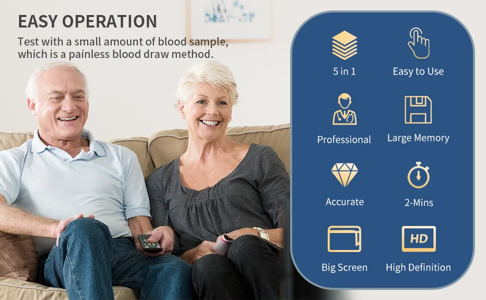 URIT Home Use 5 in 1 Blood Lipid Test Meter Cholesterol Test Home Kit (All-in-One 10ea x Profile Cholesterol Test Strips Included) - product information 2