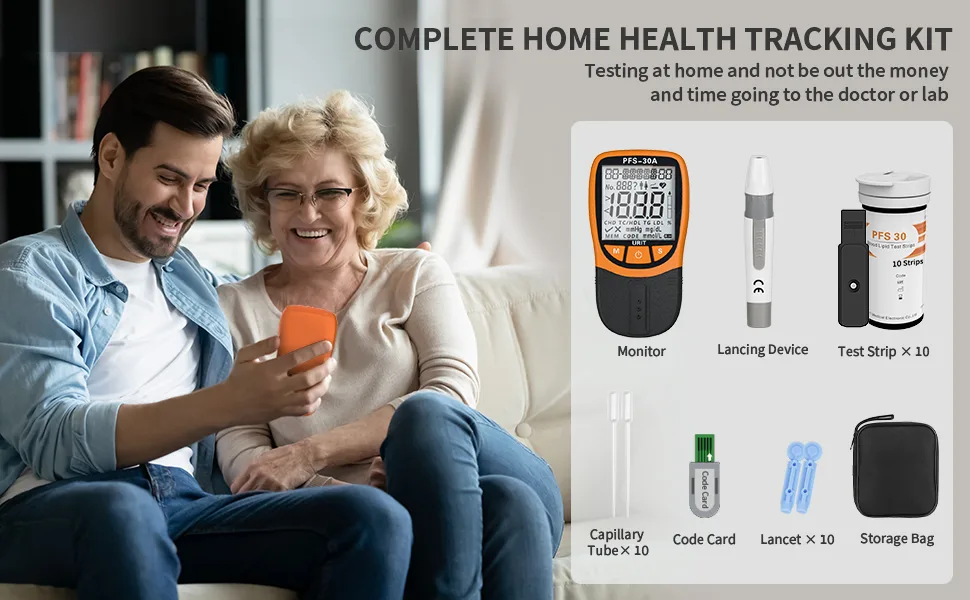 URIT Home Use 5 in 1 Blood Lipid Test Meter Cholesterol Test Home Kit (All-in-One 10ea x Profile Cholesterol Test Strips Included) - product information 4