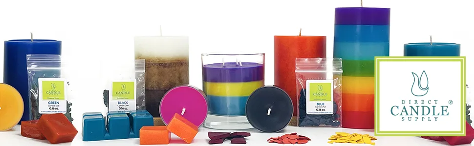 Direct Candle Supply   Color Dye Flakes   High Concentration Dyes for Candle Making (1.6 oz)  (Black) Use in Soy/Coconut/Paraffin Wax - Dye Logo