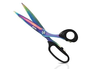 Professional Pinking Shears  9 Stainless Steel Fabric Pinking Shears  by Better Office Products  Dressmaking Scissors  Zig Zag Cut Scissors  Serrated Blades for Decorative Patterns - Tailor Shears