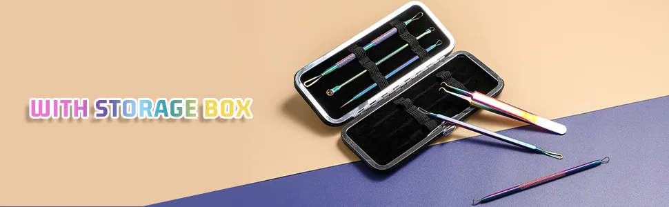 JPNK Blackhead Remover Tools  Stainless Steel Pimple Popper Tool Kit Including 6Pcs Comedone Extractors and a 10X Blackhead Mirror - product information 2