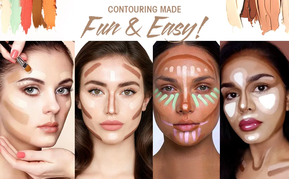 DE'LANCI Concealer Palette  18 Color Cream Contour Makeup Palette for Foundation  Full Coverage True Complexion Contour Palette Professional Natural with Waterproof & Malleability Performance Christmas Makeup - concealer palette