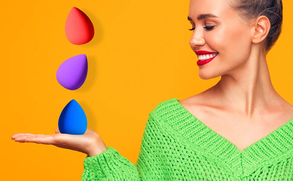 FACEMADE 12 PCS Makeup Sponge Set and 1 Sponge Holder  Makeup Sponges for Foundation  Beauty Sponge Set with Basic Colors  Face Sponges for Liquid  Cream and Powder - makeup sponges