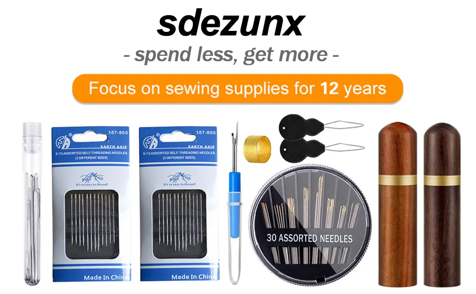 83 Pcs Sewing Needles  3 Styles 14 Size Assorted Needles for Sewing  Sharp Sewing Needles Large Eye  Easy Self Threading Needles for Handsewing Art Crafts with 2 Threaders and Stitch Remover Thimble Clear Storage Tube - SEWING NEEDLES