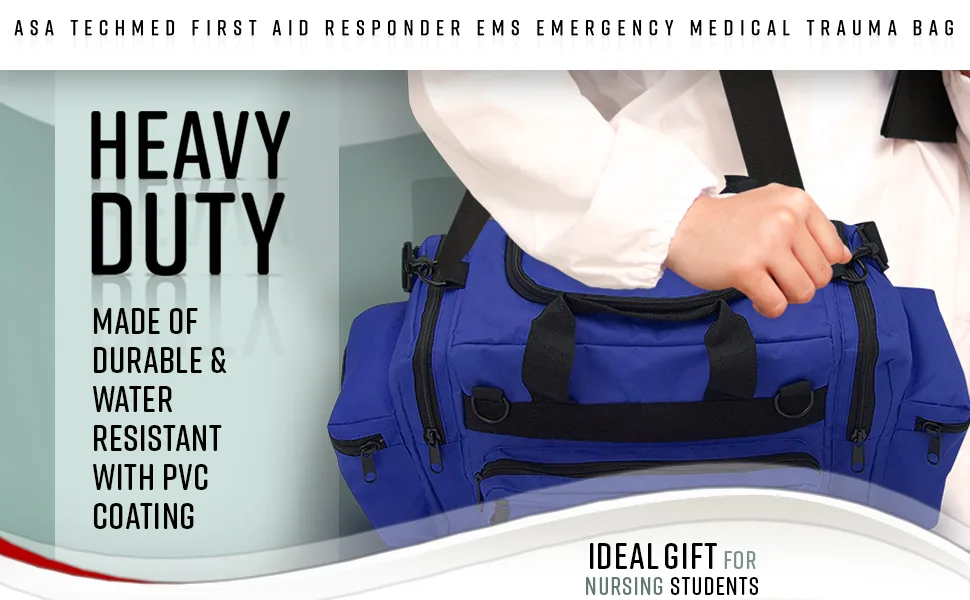 ASA TECHMED First Aid Responder EMS Emergency Medical Trauma Bag Deluxe  Purple - First Aid Responder EMS Emergency Medical Trauma Bag Deluxe