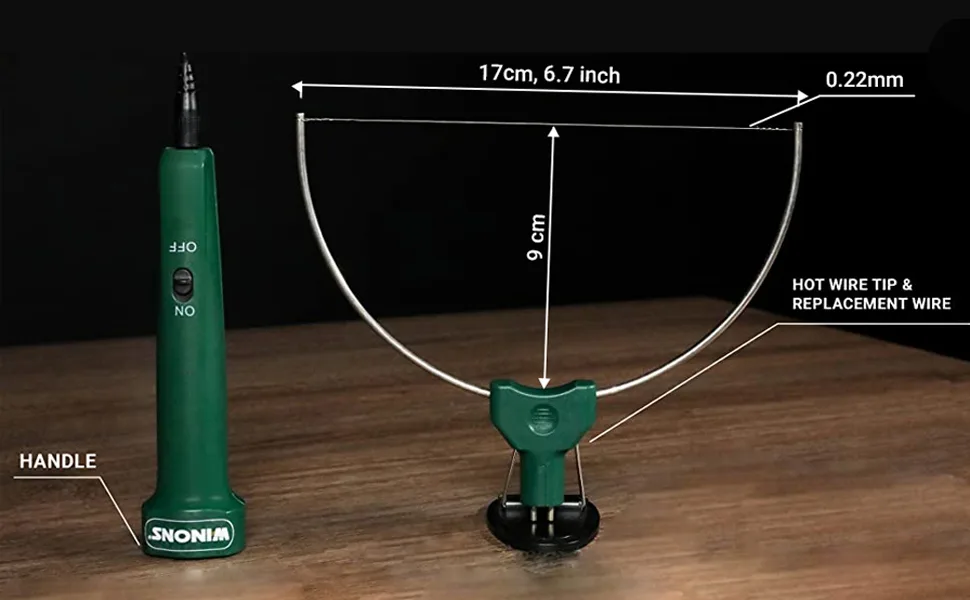 WINONS Foam Cutter  WFC-0001W Hot Wire Foam Cutter Electric Styrofoam Cutter Tool with Foam Marker  Replacement Wire and Safety Stand - WFC0001