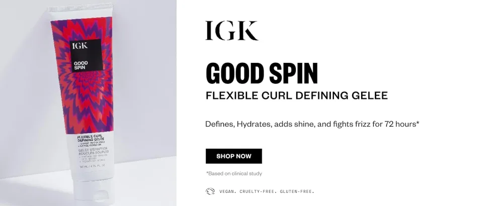 IGK GOOD SPIN Flexible Curl Defining Gelee | Hydrating + Frizz Control + Hold | Vegan + Cruelty Free | 4.75 Oz - Good Spin Flex Curl Defining Gel