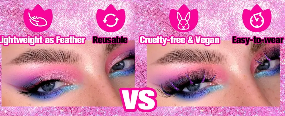 False Eyelashes Colored Glitter Mink Lashes Fluffy Full Dramatic Fake Lashes for Christmas Costumes 4 Styles 5 Pairs by Yawamica G01 - lashes 9