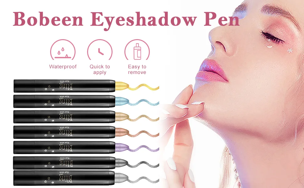 Boobeen Eyeshadow Pencil Crayon Waterproof Eyeshadow Stick Shimmer Cream Eyeshadow Pen Create Glitter Eye Makeup  Easy to Use (13) - eyeshadow palette glitter eyeshadow eyeshadow stick cream eyeshadow stick highlighter makeup
