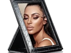 EIGSHOW Portable Folding Makeup Mirror with Adjustable Stand for Travel  Desk (8X5.9 Inch) - full length mirror makeup mirror